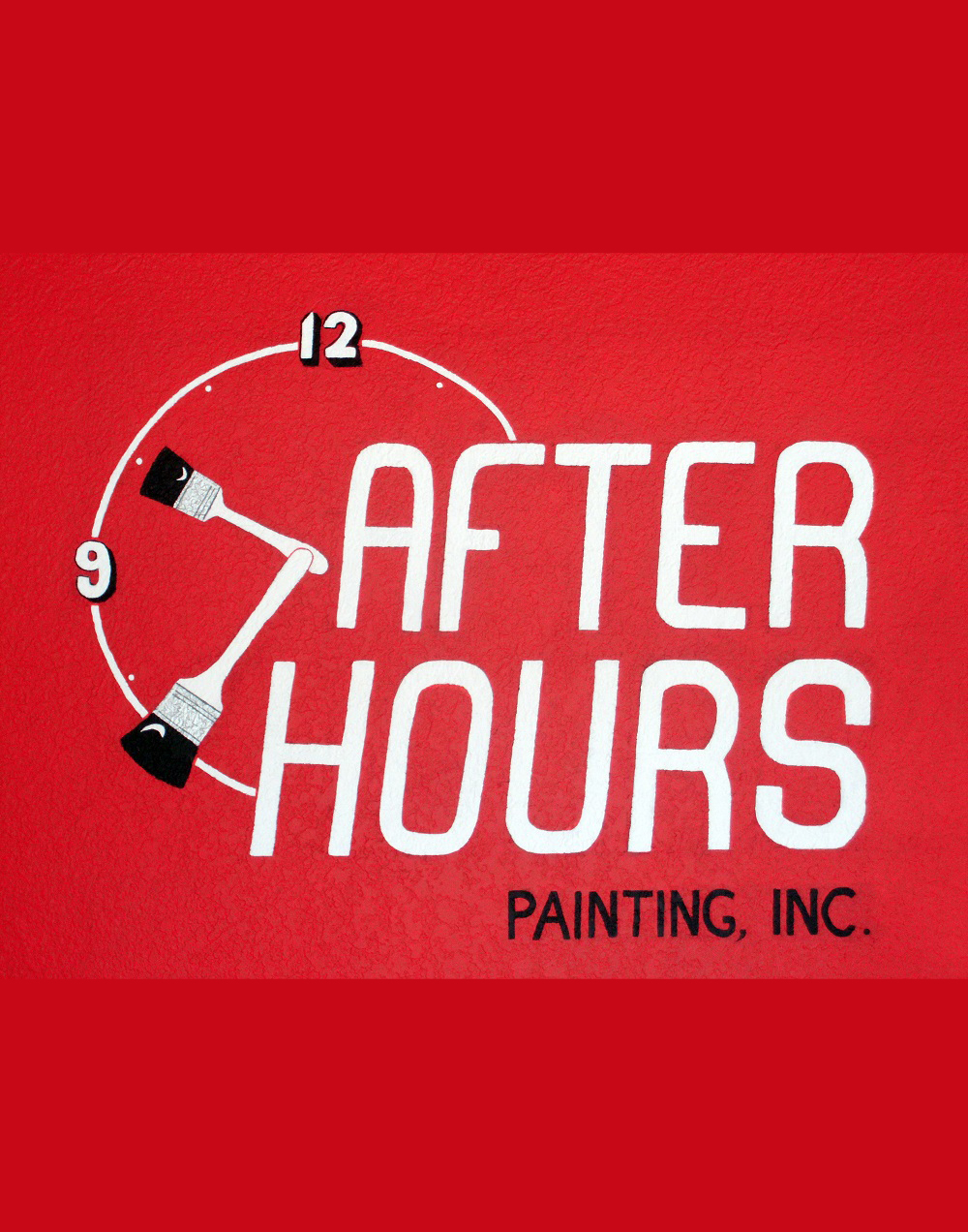 After Hours Painting, INC on Red Background