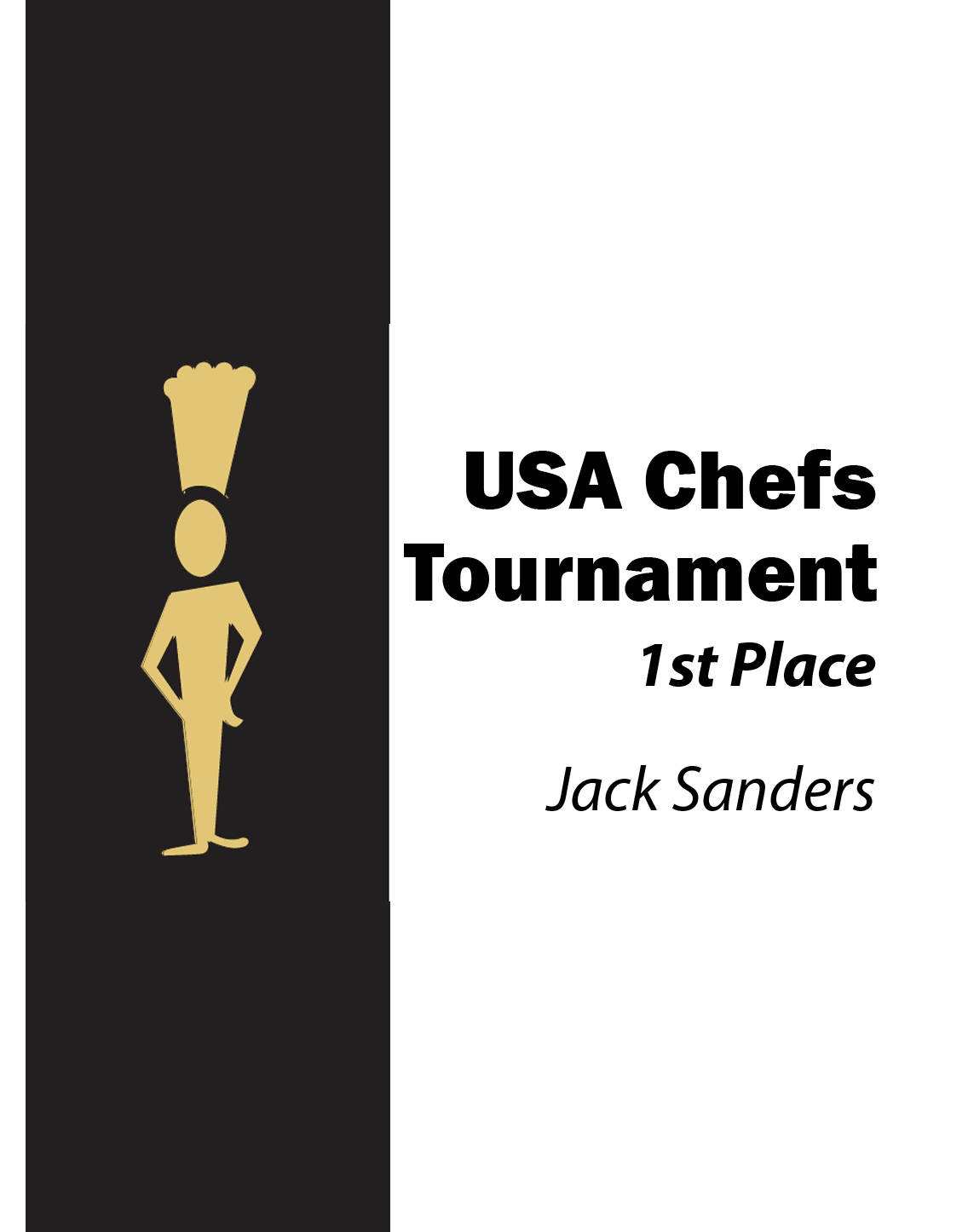 USA Chefs Tournament 1st Place Jack Sanders