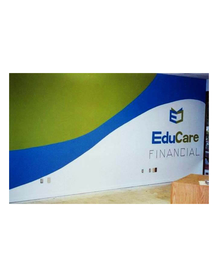 EduCare Financial Wall in Blue, Green and White