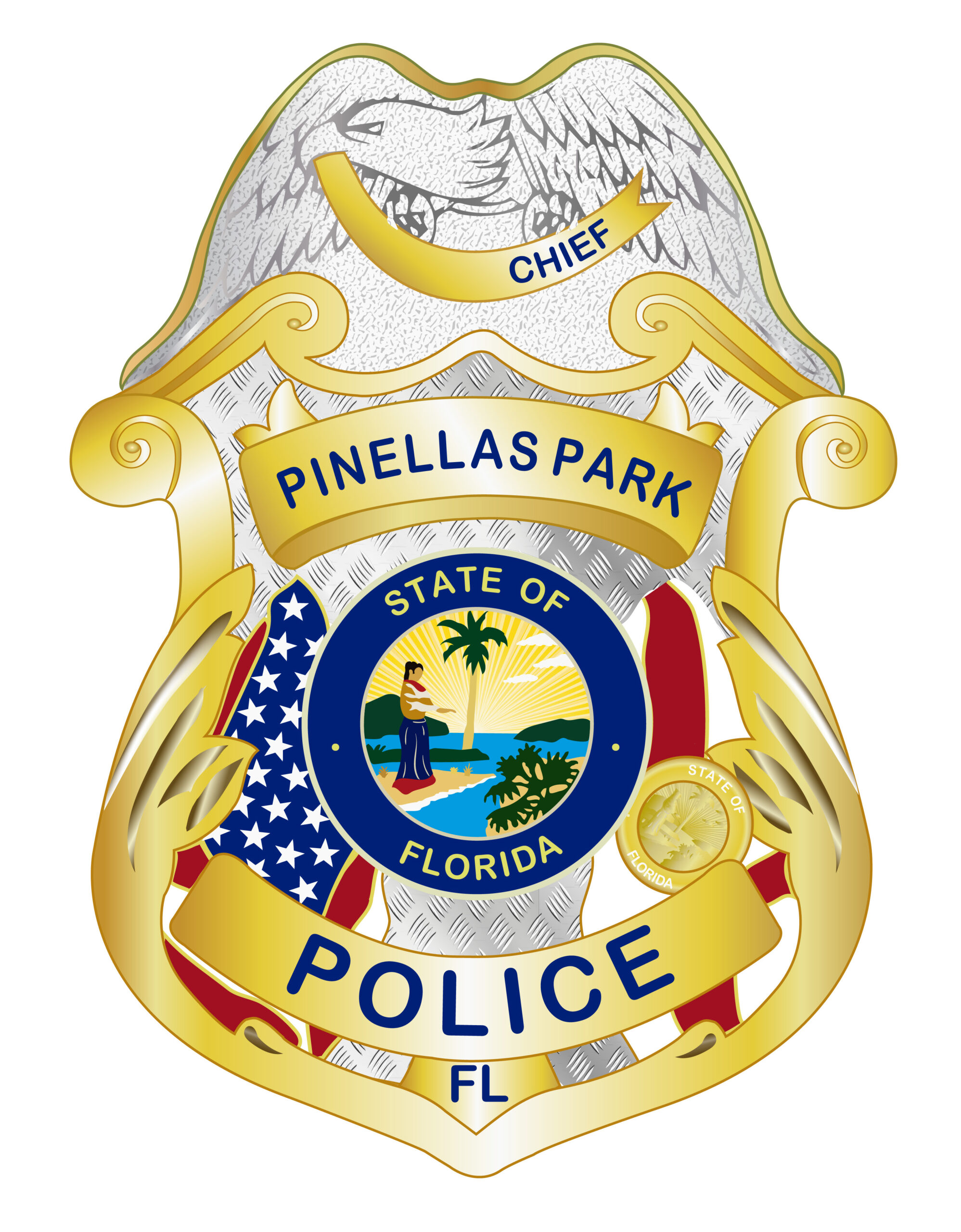 Pinellas Park State Of Florida Police Badge